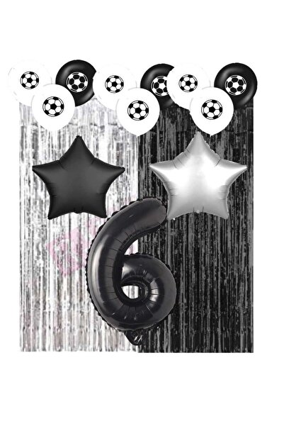 BAL10 DÜNYASI مجموعة حفلات أعياد الميلاد باللونين الأبيض والأسود لعمر 6 سنوات