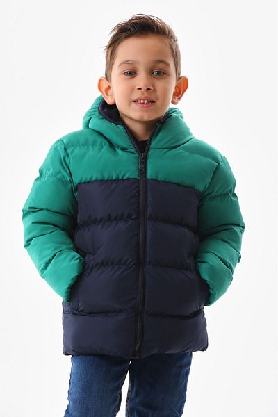 Mina Boy's Winter Puffer Jacket - Fleece and Hooded