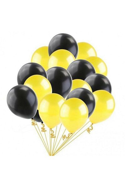 BAL10 DÜNYASI 30Pcs 12 Inch Party Balloons Metallic Yellow Pastel Black