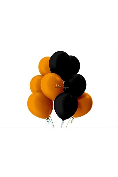 BAL10 DÜNYASI Black-orange Pastel Soft Balloon 20 Pieces