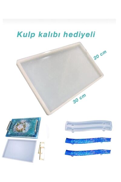 Şenhomee Epoksi Silikon Kalıp Tepsi Kalıbı Dikdörtgen 20x30 Cm (Kulp kalıbı h...
