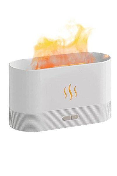 PASACO Alev Görünümlü Difüzör Oda Hava Nemlendirici Işıklı Ultrasonik Buhar Makinesi Aroma Terapi 230 ml