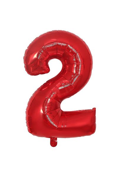 BAL10 DÜNYASI Foil Balloon Red Number 2 40 Inch 100 Cm