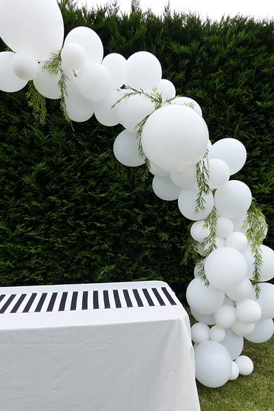 BAL10 DÜNYASI White Pastel Chain Balloon Set 70 Pieces + 5 Mt Balloon Chain