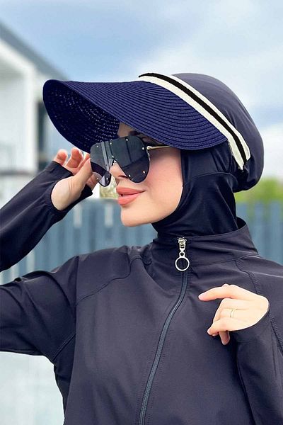 Remsa Mayo Navy Blue StRaw Hat - SunscReen VisoR Rş-38