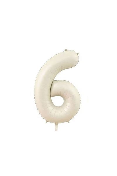 BAL10 DÜNYASI Sea Sand Beige Color Number Foil Balloon Age 6