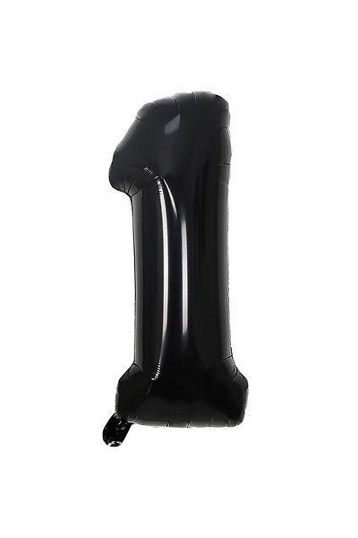 BAL10 DÜNYASI Foil Balloon Black Number 1 34 Inch 80 Cm