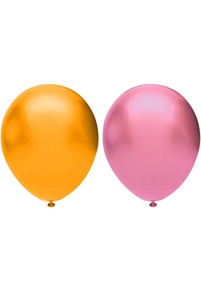 BAL10 DÜNYASI Metallic Balloon Set 30 Pieces Pink Orange