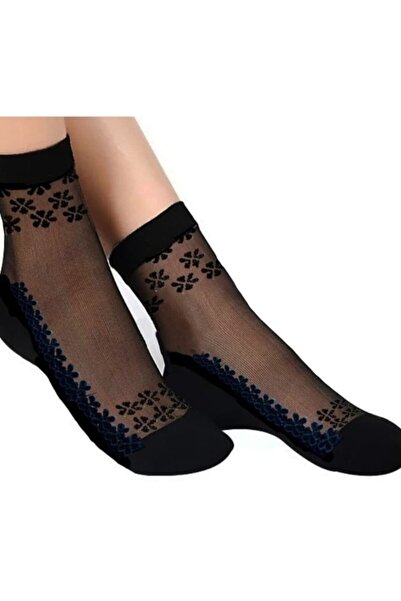 Miss Madam Women Socks Női fekete tüll zokni 3 részes