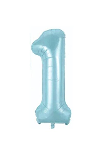 BAL10 DÜNYASI عدد 1 بالون فويل لون أزرق فاتح 80 سم