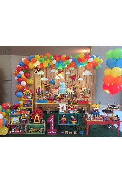 BAL10 DÜNYASI 70 Pieces Birthday Concept Metallic Balloons and Balloon Chain ...