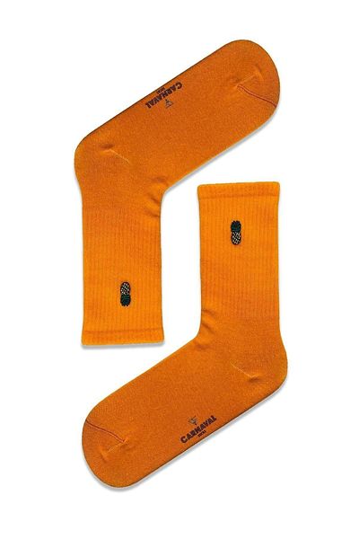 CARNAVAL SOCKS Унисекс оранжеви спортни чорапи с бродерия и ананас