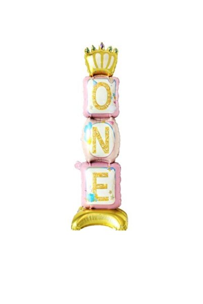 BAL10 DÜNYASI 1 Yaş Doğum Günü Ayaklı One Folyo Balon Pembe 108*34 cm