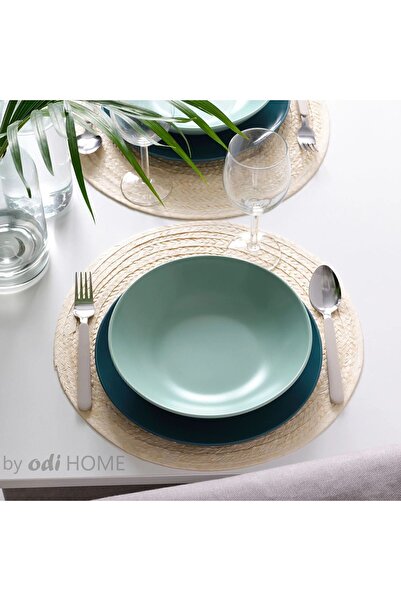 IKEA 4'lü Derin Servis Tabağı Seti - Stoneware Tabak Seti - Mat Açık Turkuaz ...