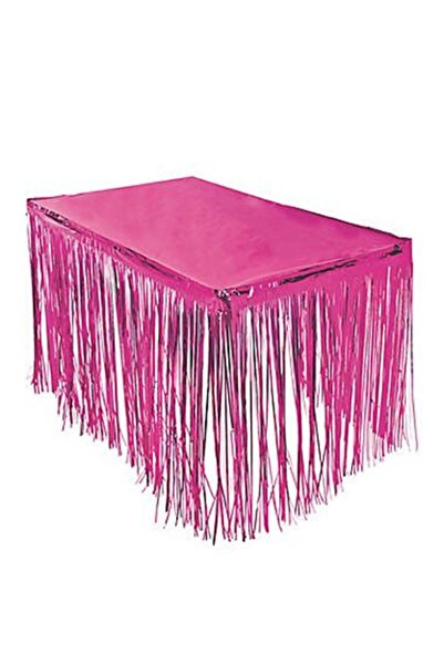 BAL10 DÜNYASI تنورة طاولة من الفويل باللون الوردي المعدني