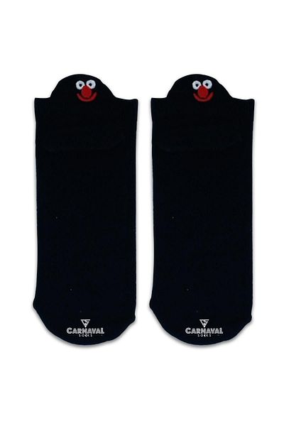 CARNAVAL SOCKS Бродирани черни чорапи с емотикони и шарки