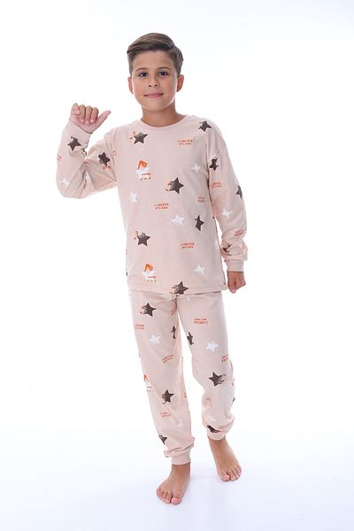ZUZUNGA Beige Unisex Pajama Set - Star Note Patterned