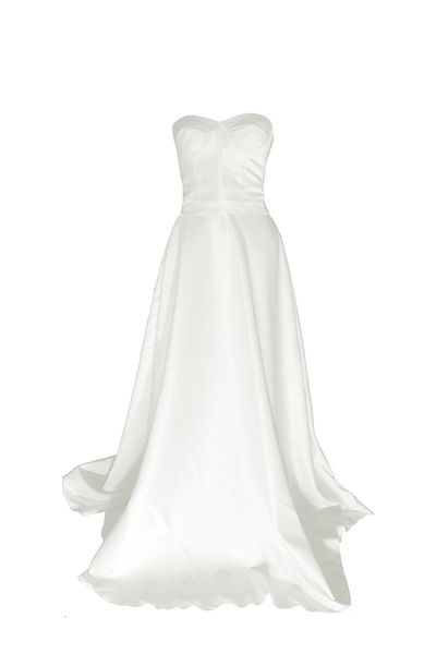 ASL Strapless Floor-Length Satin Wedding Dress