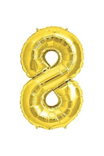 BAL10 DÜNYASI بالون رقم 8 فويل ذهبي 40 بوصة 100 سم