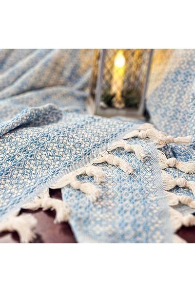 CzyLife Destina Double Organic Cotton Pique - Summer and Winter Sofa and Bedspread, 200x220