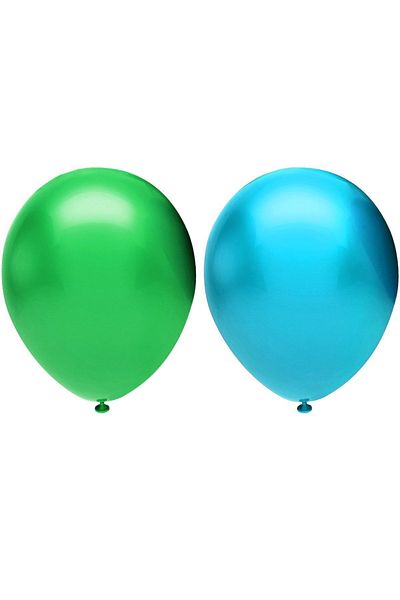 BAL10 DÜNYASI Metallic Balloon Set 30 Pieces (Light Blue, Dark Green)