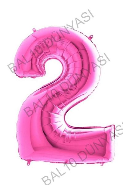 BAL10 DÜNYASI Fuchsia Pink Foil Number Balloon 100 Cm 2