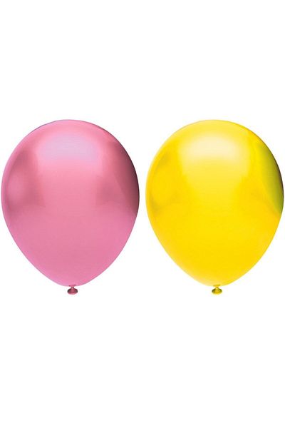 BAL10 DÜNYASI Metallic Balloon Set 20 Pieces (Pink, Yellow)