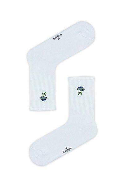 CARNAVAL SOCKS Бродирани цветни спортни чорапи с шарка на НЛО