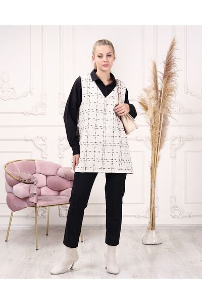 CNG MODA Women's Patterned Tweed Sweater