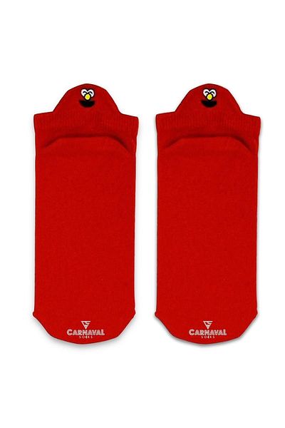 CARNAVAL SOCKS Κεντημένες κόκκινες πολύχρωμες κάλτσες με σχέδια Emoji