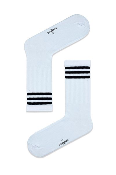 CARNAVAL SOCKS Дълги черни райета с цветни шарки