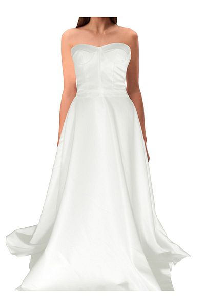 ASL Strapless Floor-Length Satin Wedding Dress