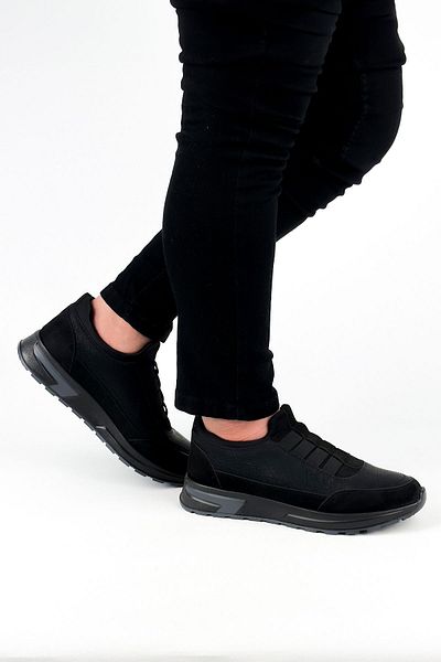 KİNGLE Black Color Orthopedic Sole Sports Daily Casual Men's Shoes 5345