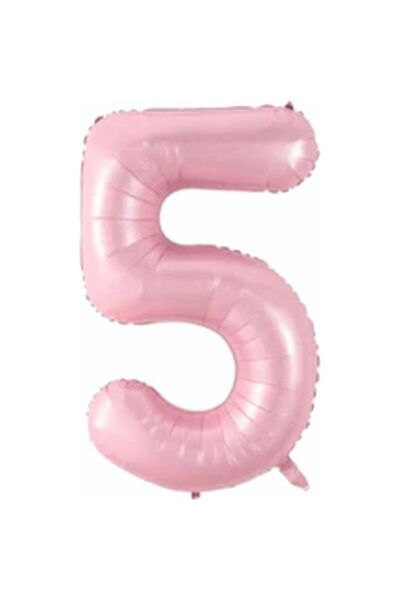 BAL10 DÜNYASI Foil Balloon 34 Inch 80 Cm 5 Number Pink