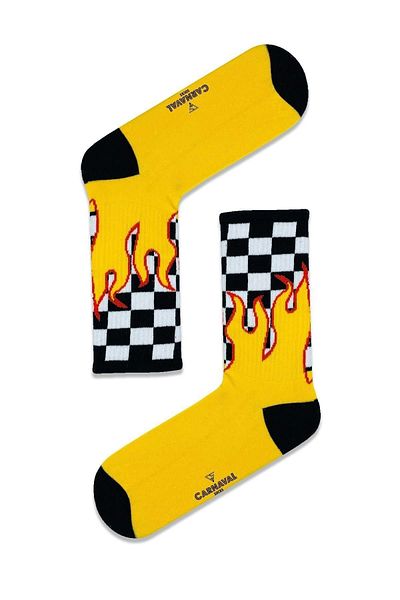 CARNAVAL SOCKS Цветни спортни чорапи с кариран пламък