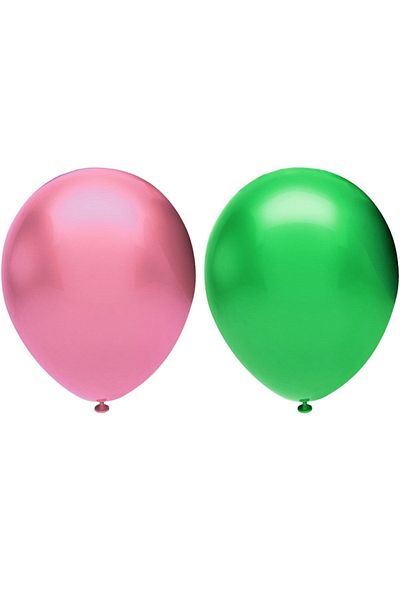 BAL10 DÜNYASI Set of 100 Metallic Balloons - Pink Dark Green