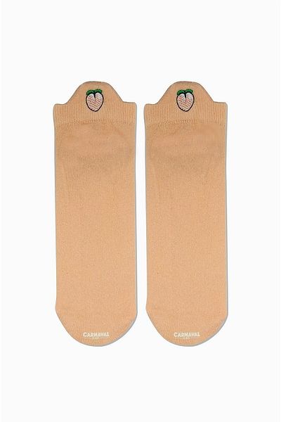 CARNAVAL SOCKS Αθλητικές κάλτσες με κεντημένα μοτίβα μποτάκια ροδακινί