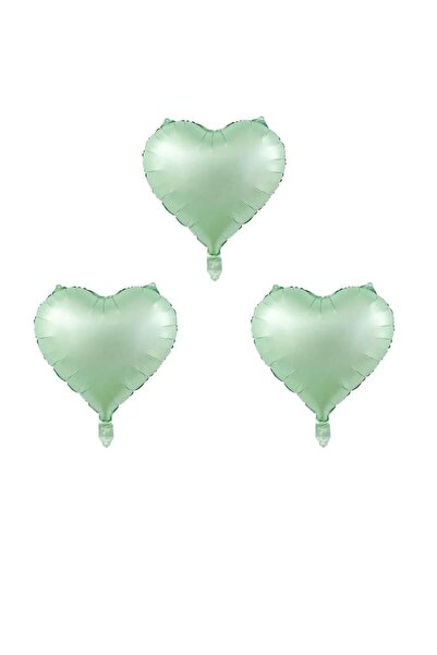 BAL10 DÜNYASI بالون فويل قلب لون أخضر مائي 45 سم 3 قطع