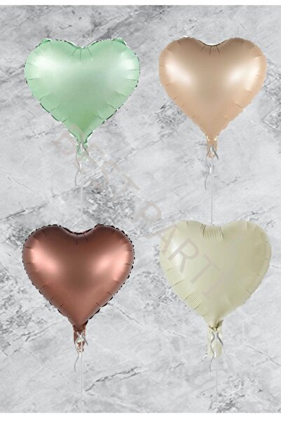 BAL10 DÜNYASI 4 Pieces Heart Foil Balloons Set