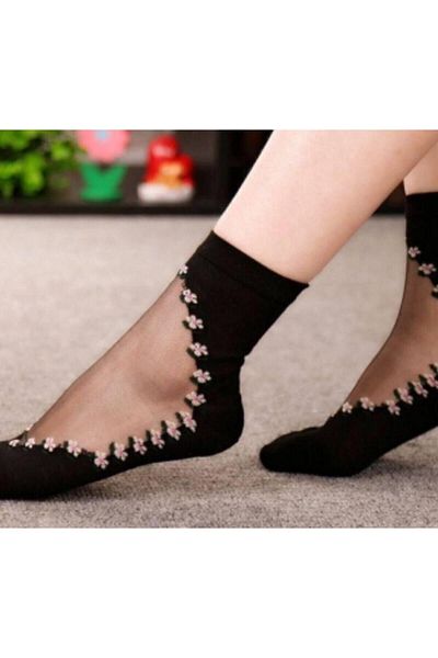 Miss Madam Women Socks Чорапи от тюл - 3 части, класически STND модел маргаритка