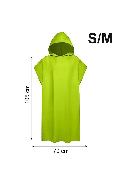 MORDRY Unisex Hooded Microfiber Surf Poncho, Wearable Towel, Portable Cabin, Green