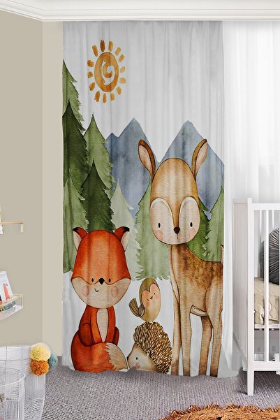 Bebişim Halı Double Winged Cute Animal Patterned Children's Room - Background...