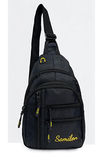 samilon Siyah Kulaklık Çıkışlı Günlük Omuz Ve Bel Çantası