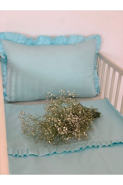 PAMUKA Fırfırlı Bebek Nevresim Seti Mint