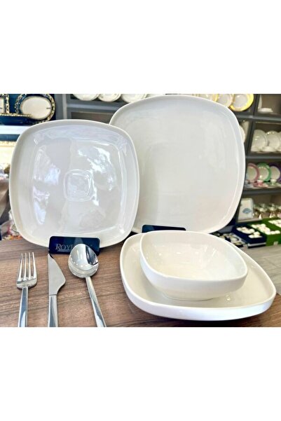 ROY KING ELLIE WHITE BODY 24 PARÇA 6 KİŞİLİK YEMEK TAKIMI