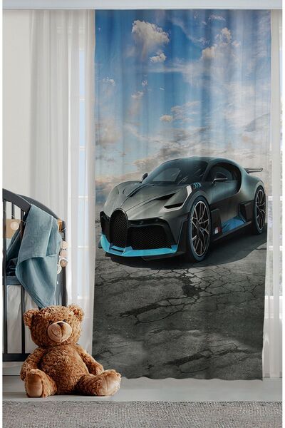 Bebişim Halı Yarış Arabası Genç Çocuk Odası Perde