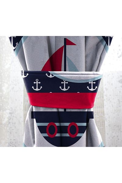 Bebişim Halı Double Winged Sailing Background Curtain - Children's Room