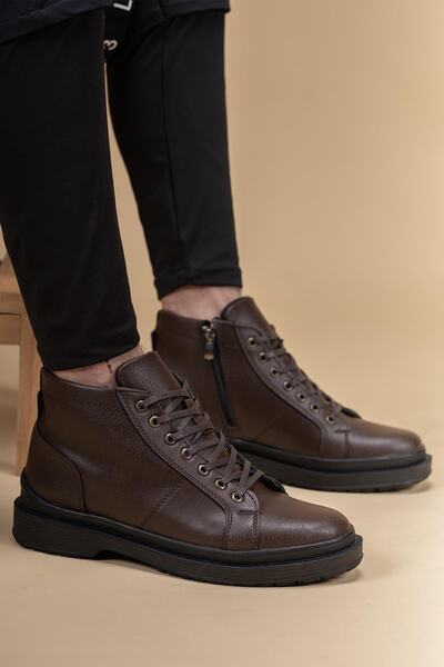 Riccon Unisex boty na zip0012572 hnědé