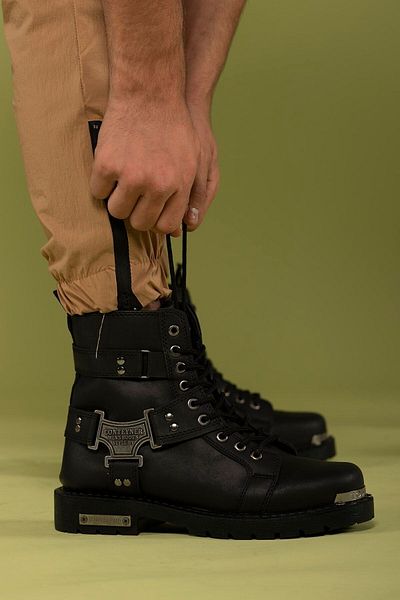 Riccon Μαύρες Unisex Biker Boots 0012536