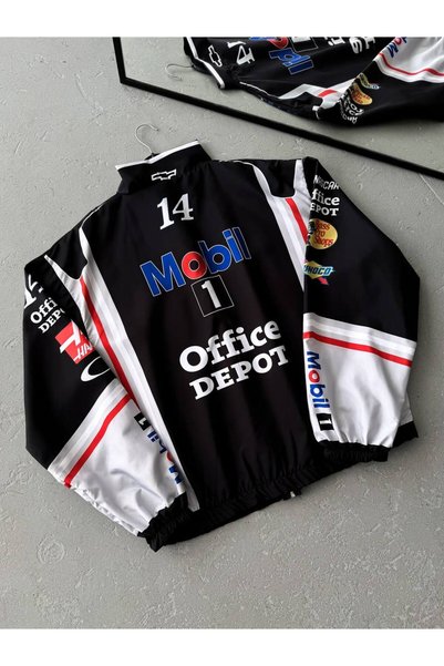 Richarlison Black and White Double ColoR Unisex Office Dpt. PRinted ZippeRed Raincoat and WindbReakeR Set